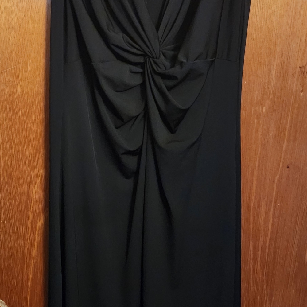 London Times Black Ruched Sheath Dress